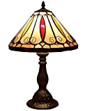 Gweat Tiffany 10" semplice creativo piccola lampada da tavolo luce notturna in vetro colorato perline di cristallo illuminazione vintage soggiorno ...