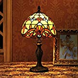 Gweat Tiffany Lampada da tavolo in stile barocco europeo, 20 cm, lampada Tiffany da tavolo e da comodino, per camera da ...