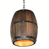 GZEDG Americana lampadario paese legno secchio botte botte ristorante decorazione Cafe salone lampadario D24 * H33cm