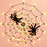Halloween Decorazioni Luci Stringa 1M Luce della ragnatela di Halloween con 70 luci web a LED impermeabili bianche calde e ...