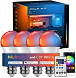 HaoDeng Lampadine intelligenti, Lampadine LED cambia colore abilitate Wi-Fi e Bluetooth, Equivalente a 80 W, Illuminazione domestica intelligente dimmerabile A19, ...