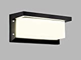 HAOFU 12W Lampada da Parete per Interni/Esterno LED Moderno ,Applique da Parete Impermeabile IP65 Lampada Muro in Alluminio+acrilico,4000K bianco Naturale,nero