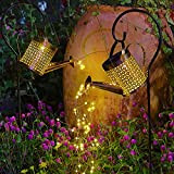 HELTER Innaffiatoio solare luci esterne, annaffiatoio giardino giardino decorazione palo luce, luce arte LED cascata luce solare giardino