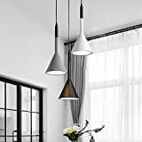 Henley Moderna lampada a sospensione a LED, alla moda, per sala da pranzo, a 3 luci, E27, design rotondo, paralume ...