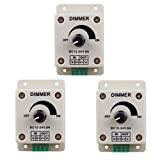 HiLetgo 3pcs DC12-24V 8Amp 0%-100% PWM Dimming Controller for LED Lights, Ribbon Lights,Tape Lights,Dimmer is compatible with Hilight, LEDwholesaler, fillite, ...