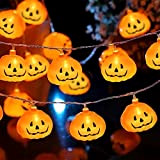 Hillylolly Luci Halloween Zucca 4.5m 30 Led Halloween Luci Stringa, Zucca di Luci Stringa a Batteria, Zucca Halloween Luminosa , ...