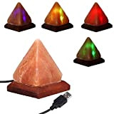 Himalayan Natural Rock Salt LED Multi Color USB Lampada Klass Home Collection® … (Pyramid)