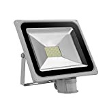 Himanjie® Faro Luce LED 80W (7000 Lm) con Sensore di Movimento da Esterni Alta Efficenza Energetica Bassi Consumi Faro LED ...