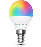 Homcloud Lampadina Smart Wi-Fi Intelligente LED Multicolore + Bianco Caldo E14 G45 dimmerabile, controllo remoto con APP, Smart Life, Alexa ...