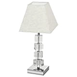 HOMCOM Lampada da Tavolo Moderna con Cristalli Girevoli, Attacco E14, Abat jour da Comodino, Casa e Ufficio