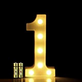 HONPHIER® Insegne luminose Luce LED Numeri Numero luminoso bianco a LED Decoro per Decorazione di Casa, Matrimoni, Feste, Reception, Bar ...