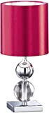 Honsel Leuchten 91431 - Lampada da tavolo in cromo e vetro trasparente, con paralume rosso