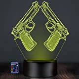 HPBN8 Ltd Creativo 3D Pistola Luce Della Notte 3D LED Lampada 7/16 Colori Lampada da Tavolo USB Power Telecomando Giocattoli ...