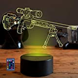 HPBN8 Ltd Illusione Ottica 3D Fucile di Precisione Luce Della Notte 3D LED Lampada 7/16 Colori Lampada da Tavolo USB ...