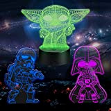 Huanchenda Star Wars Lampada 3D Illusion, 3 Modelli 16 Colori Illusione Luce Notturna Lampada Da Tavolo, Luci Notte per Bambini ...