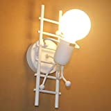 Humanoid Creativo Lampada da Parete Interno Applique da Parete Moderna Lampada a Muro Applique Candelabro E27 per Camera da Letto, ...