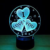 I Love You Night Lights Regali per bambini Smart Touch & Remote Control 7 Color 3D Illusion Lampada Romantica Love ...