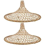 ibasenice 2 lampade da soffitto in bambù, con paralume in rattan, per lampadari, lampada da tavolo, da pavimento, da parete, ...