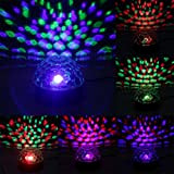 ICOCO Lampada Luci LED 20W Proiettore a Sfera Palla Girevole LED RGB Stroboscopica Bluetooth Palco Discoteca DJ con USB Musicale