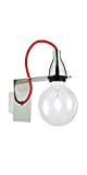 Ideal Lux Lampada Da Parete Minimal AP1, Lampada Metallo Rifinito Cromo, Cavo Elettrico Rivestito In Tessuto, 12 x 23 x ...