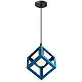 iDEGU Lampadario a sospensione moderno a Forma di Cubo Stile Geometrico E27 Lampada da Soffitto Vintage in Metallo per camera ...