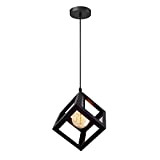 iDEGU Lampadario a sospensione moderno a Forma di Cubo Stile Geometrico E27 Lampada da Soffitto Vintage in Metallo per camera ...