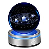 IFOLAINA 3D Sistema Solare Palla di Cristallo 3.1 "con LED Colorato Illuminazione Base Luce Notte Figurine Lampade Regali di fortuna ...