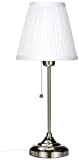 IKEA Arstid 702.806.34 - Lampada da tavolo, 56 cm di altezza, rivestita in nickel, con paralume in tessuto.