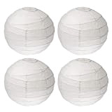 Ikea Regolit Paralume a sfera in carta di riso, 45 cm, colore bianco, confezione da 4 pezzi