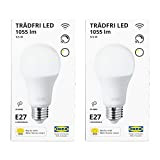 Ikea TRADFRI Smart Zigbee - Lampadine LED E27 Globe, 1055 lm, 9,5 W, Spettro bianco, 805.176.45 - Set di 2