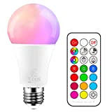 iLC 10W Lampadine Colorate Led Cambiare colore Lampadina Edison RGB E27 RGBW LED Lampadine Led a Colori Dimmerabile - 12 ...