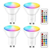 iLC LED Lampadine Faretto GU10 colorate Cambiare colore Lampadina RGB Bianco Dimmerabile Caldo 2700K Equivalenti a 40 W - 5 ...