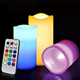ILEEDear candele LED, 12 colori vera cera candele con funzione timer, candela LED a batteria, lanterne grandi, candele LED a ...