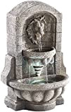 Infactory Fontana d'Acqua: Fontana da Interno illuminata Testa di Leone con LED e Pompa (Fontana da Interno con Illuminazione)