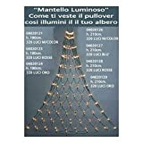 Ingrocart Mantello Catena Luminosa per Albero Natale 320 luci h180 cm - luci Multicolore