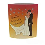 Ingrosso e Risparmio Lampada a LED da Tavolo con sposi abbracciati e Frase - bomboniere Matrimonio Originali