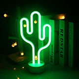 Insegne al neon a led di cactus con base premium per bambini Stand luci notturne USB/Batteria Lampada decorativa verde per ...