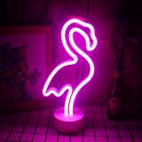Insegne al neon di fenicotteri rosa con luci al neon a led di base Luce USB/batteria Luce notturna per camera ...