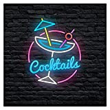 Insegne luminose Luci al neon Cocktail personalizzati Segno di neon, Luci al neon acrilica trasparente for casa, ufficio, camera da ...