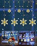 iShabao Luci Natale con 12 Fiocchi di Neve per Finestra, 168 LED Catena luminosa 3,25x1m per Finestre, Tenda Luminosa di ...