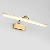 Jadssox Apparecchio di illuminazione lineare a LED per bagno Luce frontale a specchio in metallo dorato, Luci da trucco regolabili ...