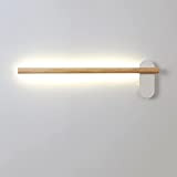 Jadssox moderna semplice lampada da toeletta bianca lineare per specchio da bagno barra luminosa, parete per il trucco in legno ...