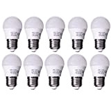 JANDEI - Confezione da 10 lampadine LED mini, base E27, 7W, bianco neutro 4200K per lampade da soffitto, sistemi di ...