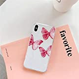 JAWSEU - Cover in silicone TPU per iPhone X/XS, trasparente, motivo farfalla, ultra sottile, antiurto, morbida