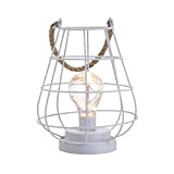 JHY DESIGN Lampada da Tavolo LED In Ferro 22cm alta Con manico Vintage Stile Gabbia luci Luce led a Batteria ...