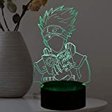 Jinlycoo Light Hatake Kakashi Sasuke Cartoon Lampada Notturna 3D Illusione Ottica Giapponese Tema 7 Colore USB Modifica Manga LED Lampada ...