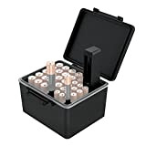 JJC AAA AA - Custodia organizer per batterie con tester per batteria, resistente all'acqua, con batteria rimovibile, contiene 20 batterie ...
