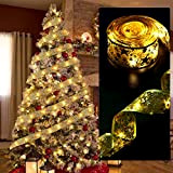 JOFONY Catena luminosa per albero di Natale, 10 m, 100 LED, nastro luminoso per albero di Natale, decorazione per le ...