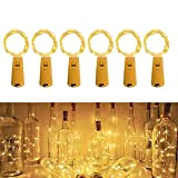 Jsdoin (6 pezzi) Luci per Bottiglia,2M 20LED Tappi LED a Batteria per Bottiglie,Filo Rame Led Decorative Stringa Luci da Interni ...