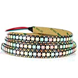 Jun-Saxifragelec RGB LED Strip WS2812B Individually Addressable Flexible Black PCB Dream Color Strip IP65 Waterproof DIY Project with Control (DC ...